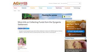 More Info on Collecting Funds from the Syngenta Settlement | Agweb ...