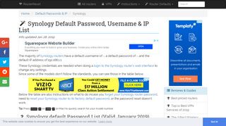Synology Default Password, Login & IP List (updated January 2019 ...