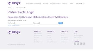 Synopsys Software Integrity Partner Portal Login