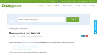 How to access your Webmail - Support | CrazyDomains.com