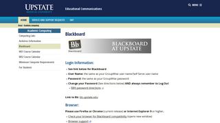 Blackboard - Upstate Medical University