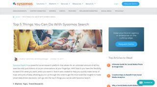 Top 5 Things You Can Do With Sysomos Search | Sysomos