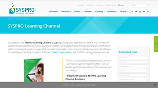 SYSPRO Learning Channel Brochure | SYSPRO SLC