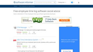 Free Employee Time Log Software - download suggestions