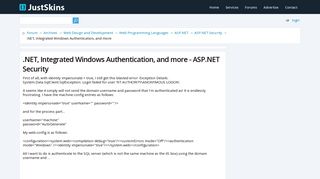 .NET, Integrated Windows Authentication, and more - ASP.NET ...