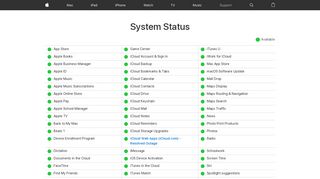 Apple - Support - System Status
