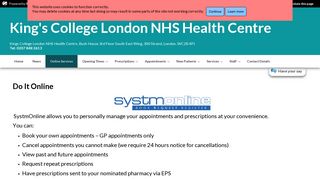 Online Services - King's College NHS Health Centre