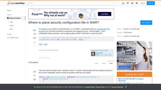 Where to place security configuration file in WAR? - Stack Overflow