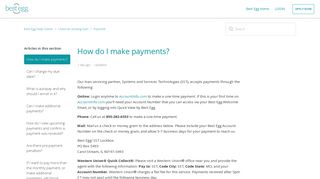 How do I make payments? – Best Egg Help Center