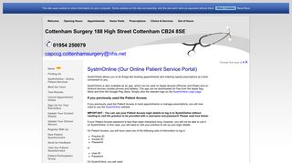 The Cottenham Surgery - SystmOnline - Online Patient Services