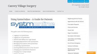 Using SystmOnline – A Guide for Patients - Canvey Village Surgery