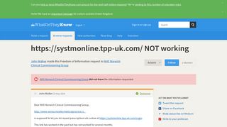 https://systmonline.tpp-uk.com/ NOT working - a ... - WhatDoTheyKnow