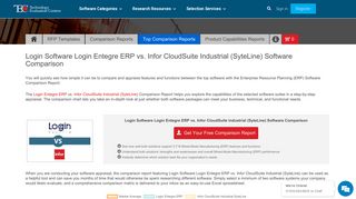 Login Entegre ERP vs Infor CloudSuite Industrial (SyteLine) Mixed ...