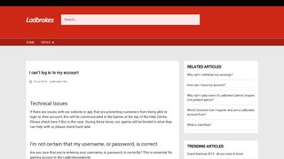 I can't log in to my account - Help - Ladbrokes