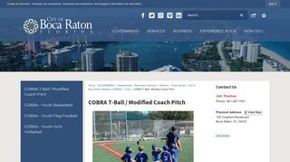 COBRA T-Ball / Modified Coach Pitch | Boca Raton, FL