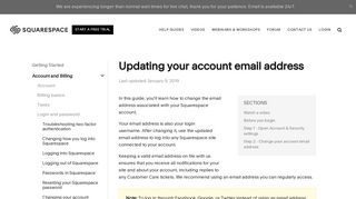 Updating your account email address – Squarespace Help
