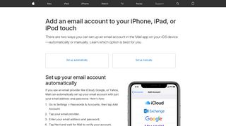 Add an email account to your iPhone, iPad, or iPod touch - Apple ...
