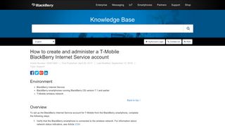 How to create and administer a T-Mobile BlackBerry Internet Service ...