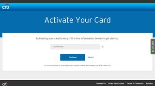 Activate Your Card - Citibank - Citi.com