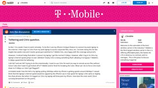 Tethering and Citrix question. : tmobile - Reddit