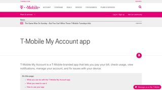 T-Mobile My Account app | T-Mobile Support