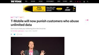 T-Mobile will now punish customers who abuse unlimited data - The ...