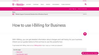 How to use I-Billing for Business | T-Mobile Support