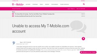 Unable to access My T-Mobile.com account | T-Mobile Support