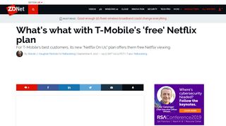 What's what with T-Mobile's 'free' Netflix plan | ZDNet