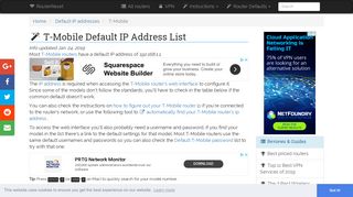 T-Mobile Default IP Address List (Updated ... - Router-Reset.com
