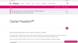 Carrier Freedom™ | T-Mobile Support