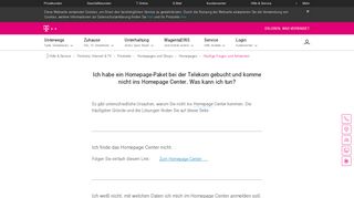 Homepage Center Login-Hilfe | Telekom Hilfe