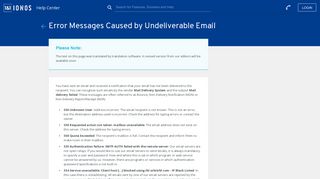 Error messages in case of undeliverable email - 1&1 IONOS Help