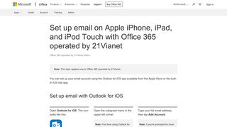 Set up email on Apple iPhone, iPad, and iPod Touch with Office 365 ...