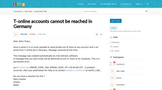 T-online accounts cannot be reached in Germany - Zoho Cares