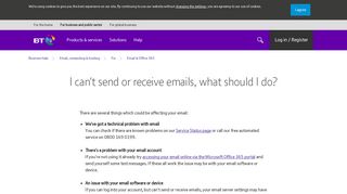 I can't send or receive emails, what should I do? | BT Business