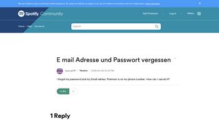 E mail Adresse und Passwort vergessen - The Spotify Community