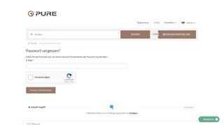 Passwort zurücksetzen - PURE Help Centre - support.pure.com