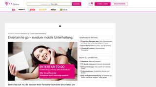 Entertain to go – rundum mobile Unterhaltung - t-online.de Tarife ...
