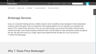 Brokerage Services | T. Rowe Price