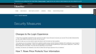 T.Rowe Price - Security Measures