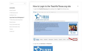 How to Login to the TeachforTexas.org site - T-TESS