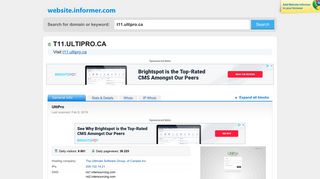 t11.ultipro.ca at Website Informer. UltiPro. Visit T 11 Ulti Pro.