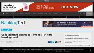 US local banks sign up to Temenos T24 core banking cloud – FinTech ...