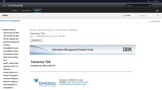 Information Management : Temenos T24 - IBM