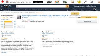 Amazon.com: Customer reviews: Samsung T3 Portable SSD - 250GB ...