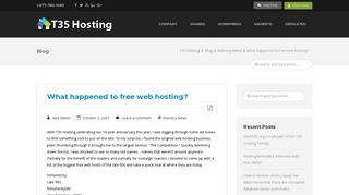 What happened to free web hosting? | T35 Hosting