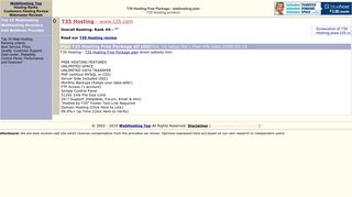 T35 Hosting Free Package $0/mo - t35.com - Top Webhosting