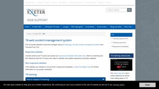 T4 | Web support | University of Exeter