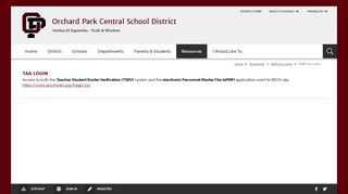 TAA Login - Orchard Park Central School District